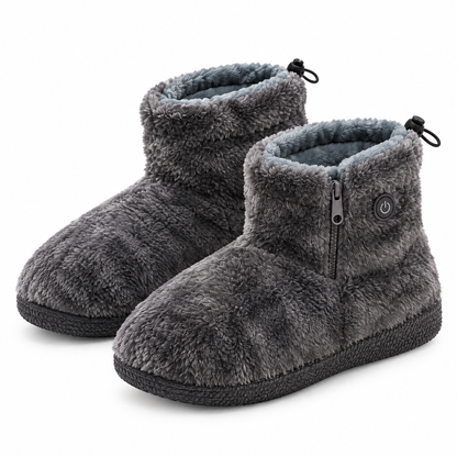 SnugSoles Heated Plush Boots - Charcoal